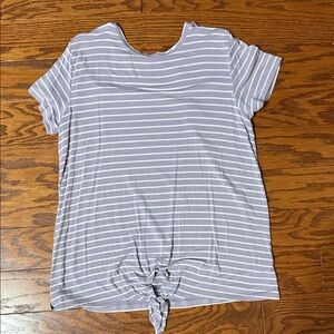 Kids' Light Gray Striped Short Sleeve Tee